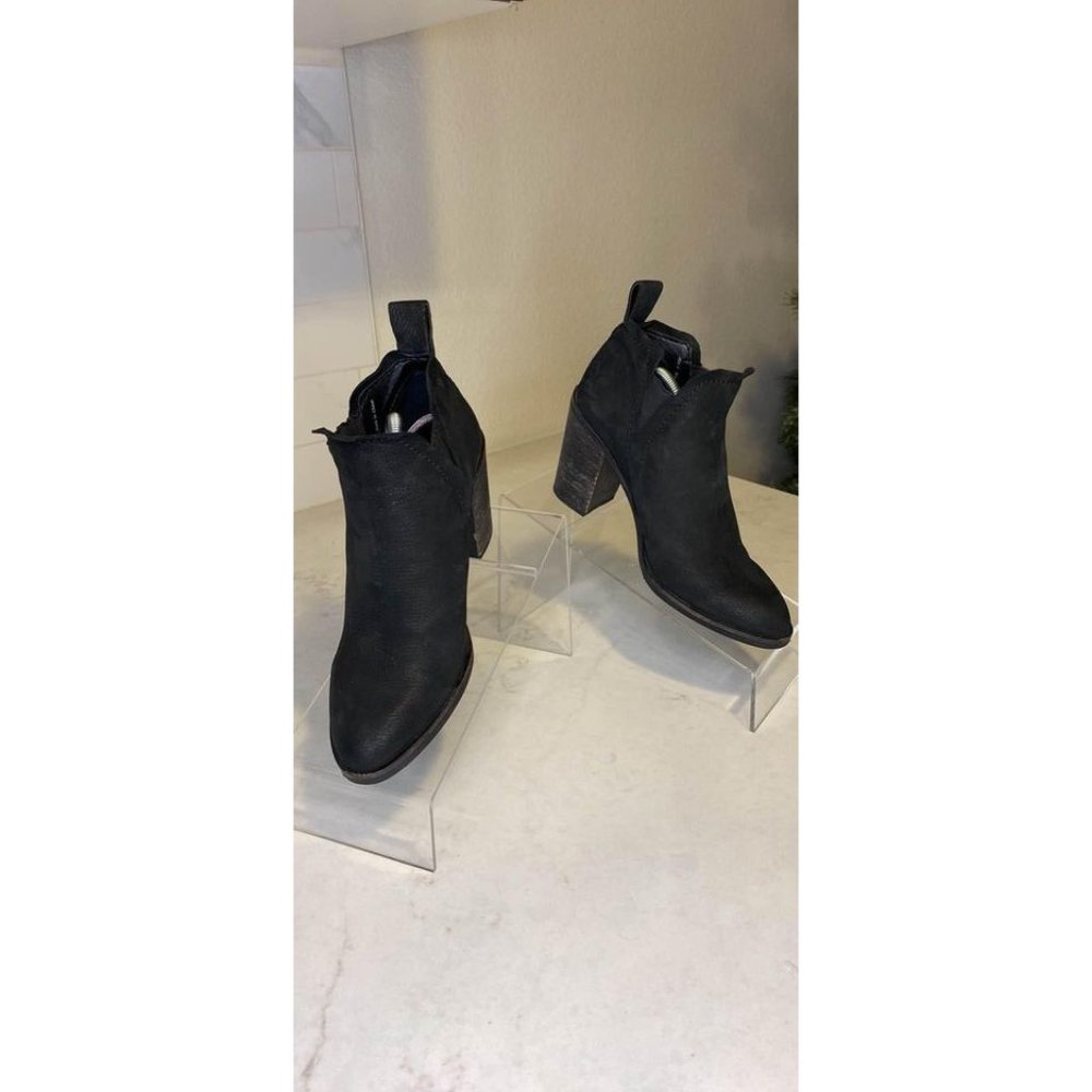 Dolce Vita Black Leather Heeled Ankle Boots Womens Size 6